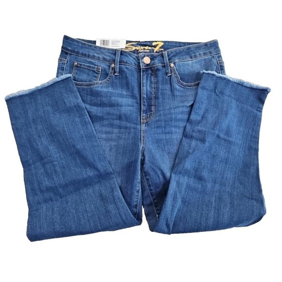 SEVEN 7 JEANS WOMEN'S TOWER STRAIGHT CROP DESIGNER SIZE 10 (36x24) New w/ Tags - Picture 2 of 16
